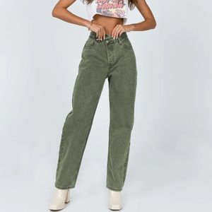 NEVER WORN Princess polly green jeans